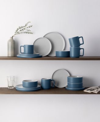 ColorTrio Stax 16 Piece Dinnerware Set, Service for 4