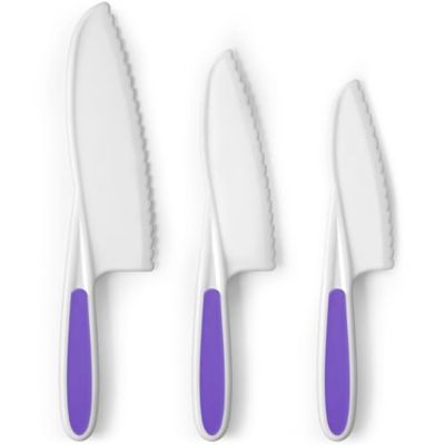 3-Piece Kids Knife Set for Real Cooking & Baking with Serrated Edges