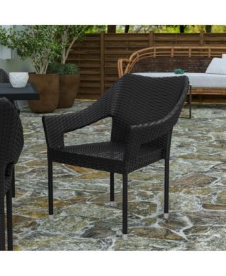 Eldon Weather Resistant Indoor/Outdoor Stacking Patio Dining Chair With Steel Frame And Pe Rattan