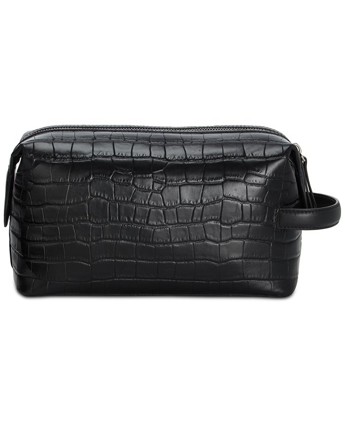 Ted Baker Men's Roye Croc-Embossed Leather Wash Bag - Macy's