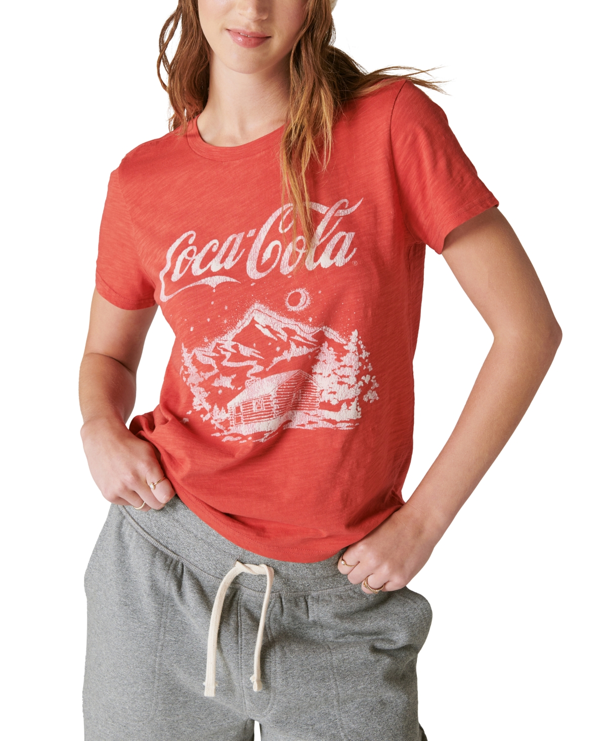Lucky Brand Women's Cotton Coca-cola Cabin Graphic T-shirt In Baked Apple