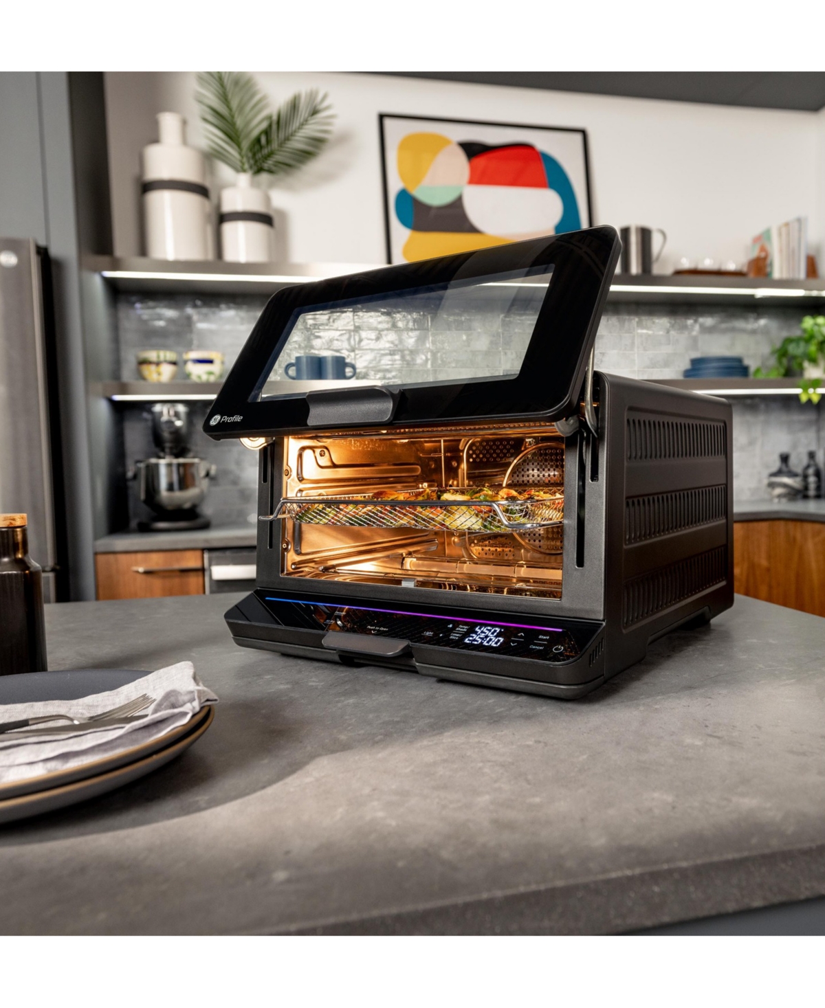 Shop Ge Appliances Profile Smart Countertop Oven P9oiaas6tbb In Black