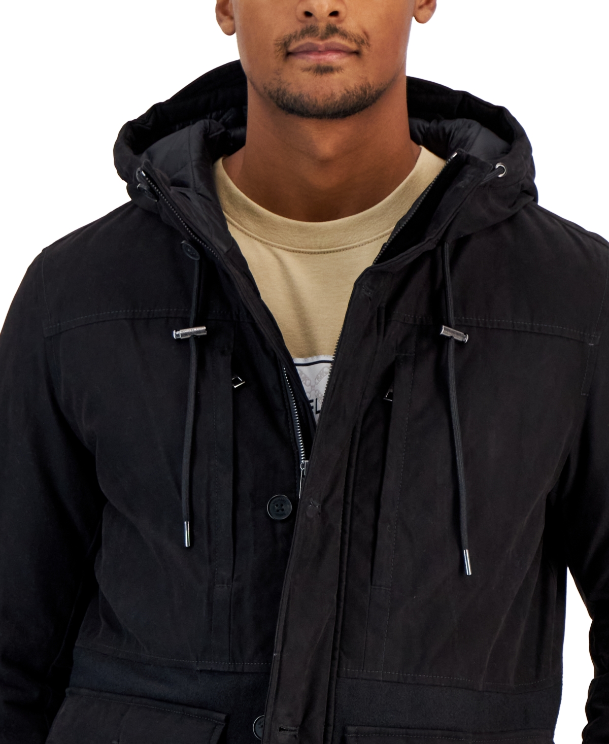 Shop Michael Kors Men's Four-pocket Hooded Parka In Black