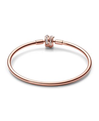 Moments Cubic Zirconia 14K Rose Gold-Plated Sparkling Shooting Star Clasp Bangle Bracelet