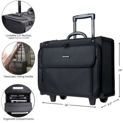 Rolling Briefcase Wheel Catalog Hard Case Laptop Bag Lawyer Attache