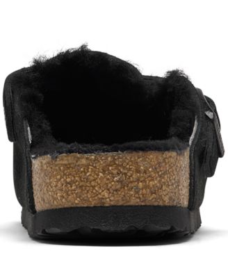 Women's Boston Shearling Suede Leather Clogs from Finish Line