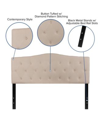 Queen size Foam Arched Queen Button Tufted Upholstered Headboard