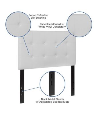 Button Tufted Adjustable Height Upholstered Headboard