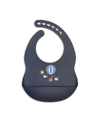 Soft Silicone Waterproof Baby Bib with catch all pocket, Adjustable