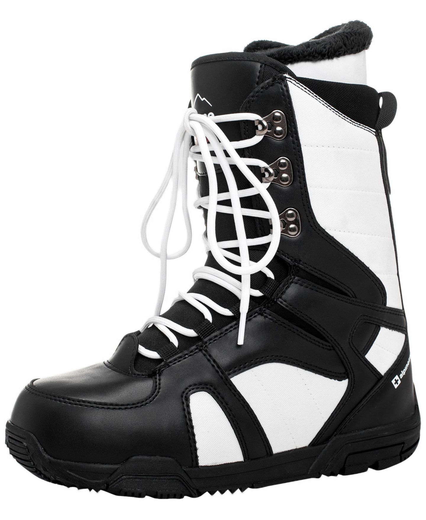 Мужские ботинки Alpine Swiss Snowboard Boots Waterproof, Custom-Fit Liner, Medium Flex for All-Mountain Riding, Winter Snow Boots, цвет: Чёрный белый — фото 1