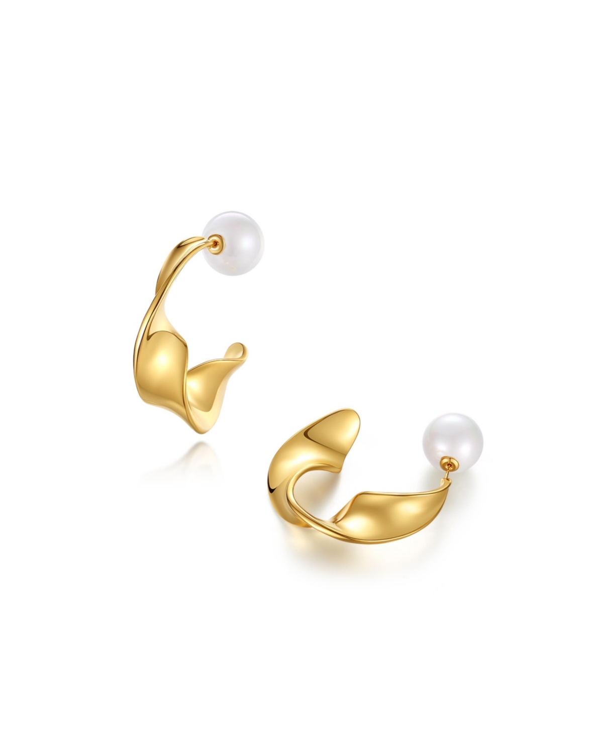 Chunky Wave Hoop Earrings - Gold