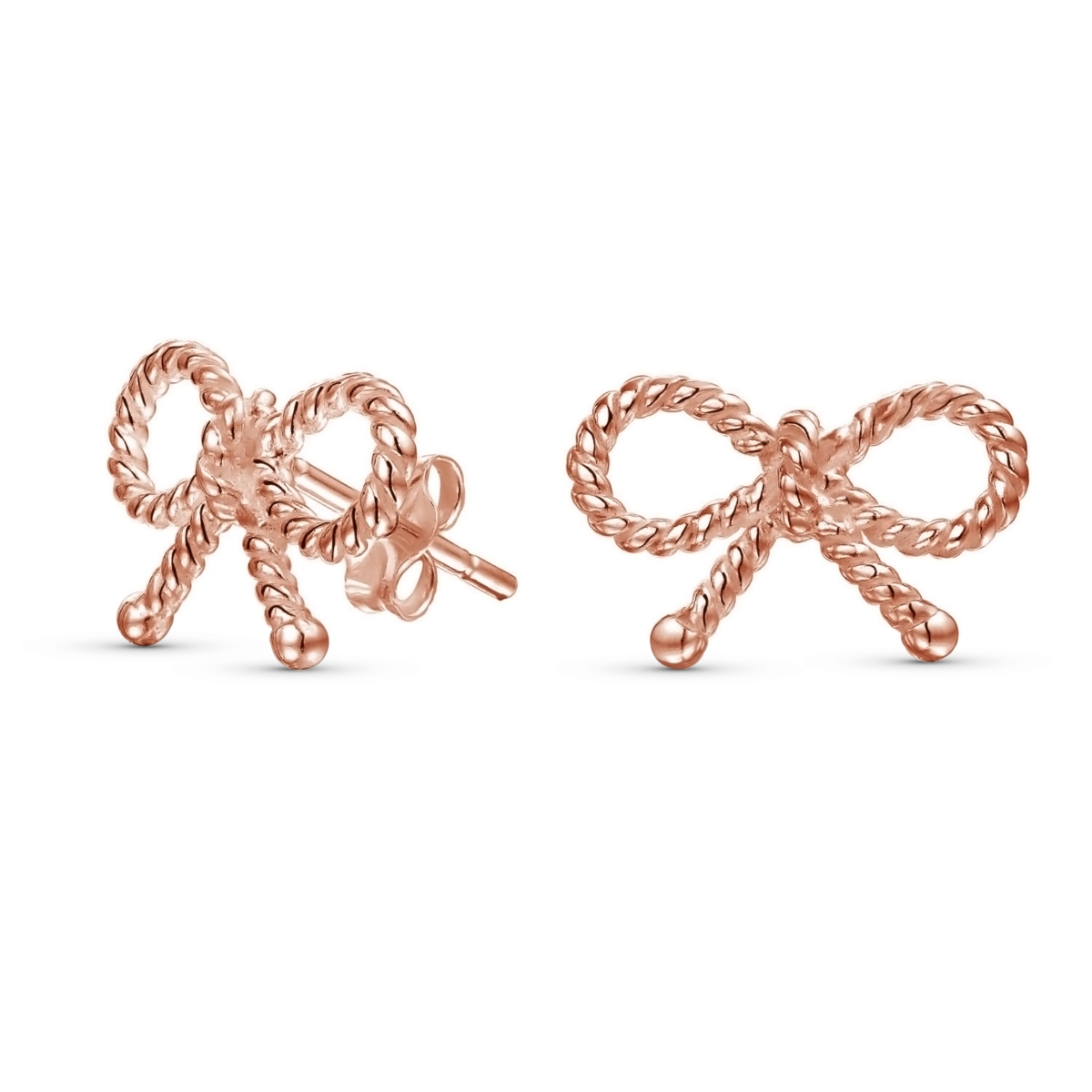 Bling Jewelry Delicate Simple Dainty Thin Twist Rope Cable Ribbon Birthday Present Bow Stud Earrings For Women ForSterling Silver