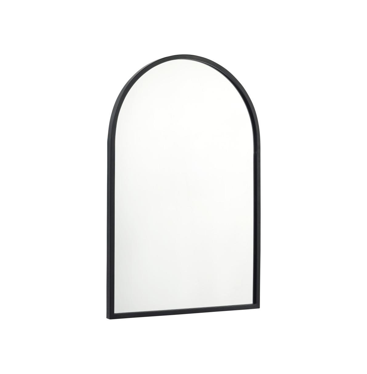 Muriel Arched Metal Framed Wall Mirror For Entryways, Dining Rooms, And Living Rooms - Black