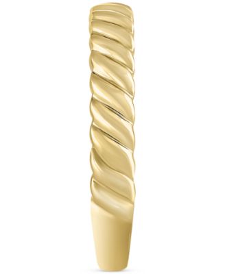 Diagonally Textured Polished Wedding Band in 14k Gold