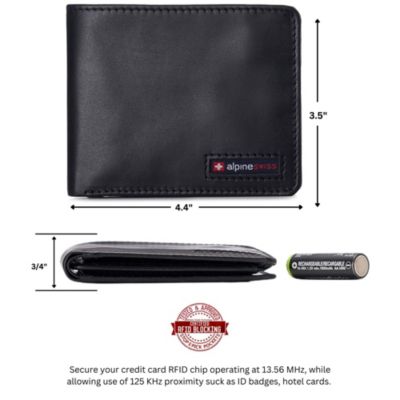 Men's Wallet for Men RFID Protected Leather Wallet Spencer Bifold Divided Bill Section Gift Box 2 ID Windows 14 Card Storage Pockets