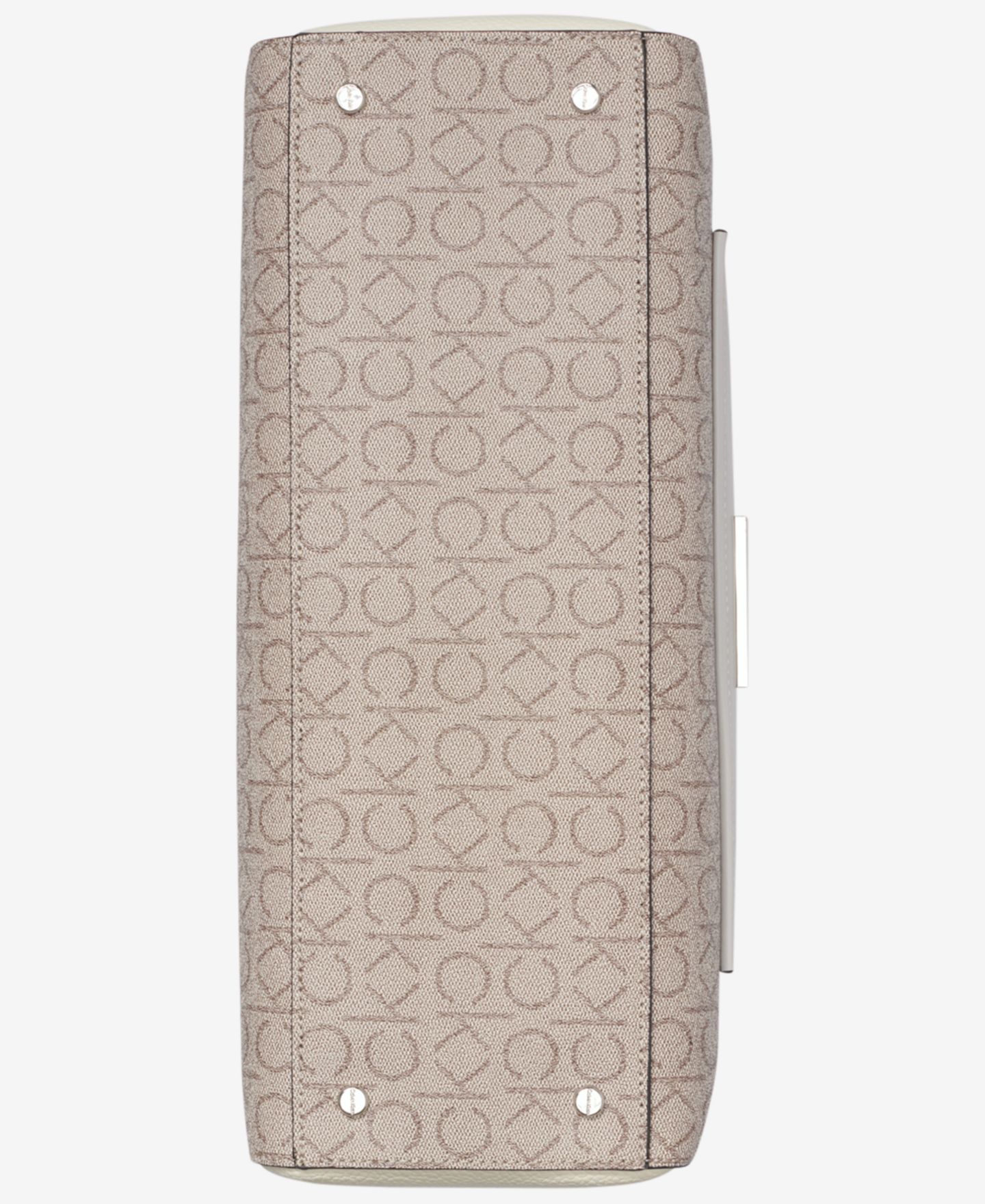 Женская сумка Calvin Klein Hadley Signature Colorblocked Triple Compartment Tote, цвет: Миндальный серо-коричневый / Белый — фото 2