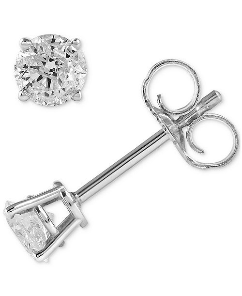 alfani Macy's Diamond Stud Earrings (1/4 ct. t.w.) in 10k White or Yellow Gold Jewelry & Watches