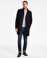 Calvin Klein Men's Mayden Slim-Fit Wool Blend Overcoat - Black