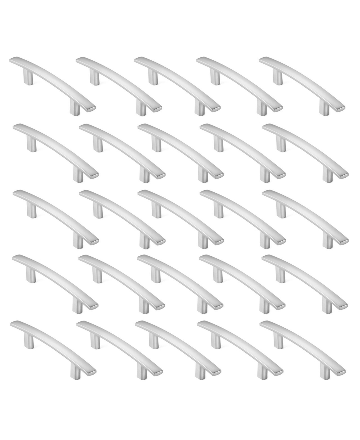 Cauldham 25 Pack Solid Kitchen Cabinet Arch Pulls Handles (3
