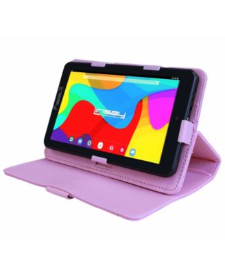 LINSAY - 7" New Quad Core Tablet Bundle with Leather Case Android 10 Dual Camera