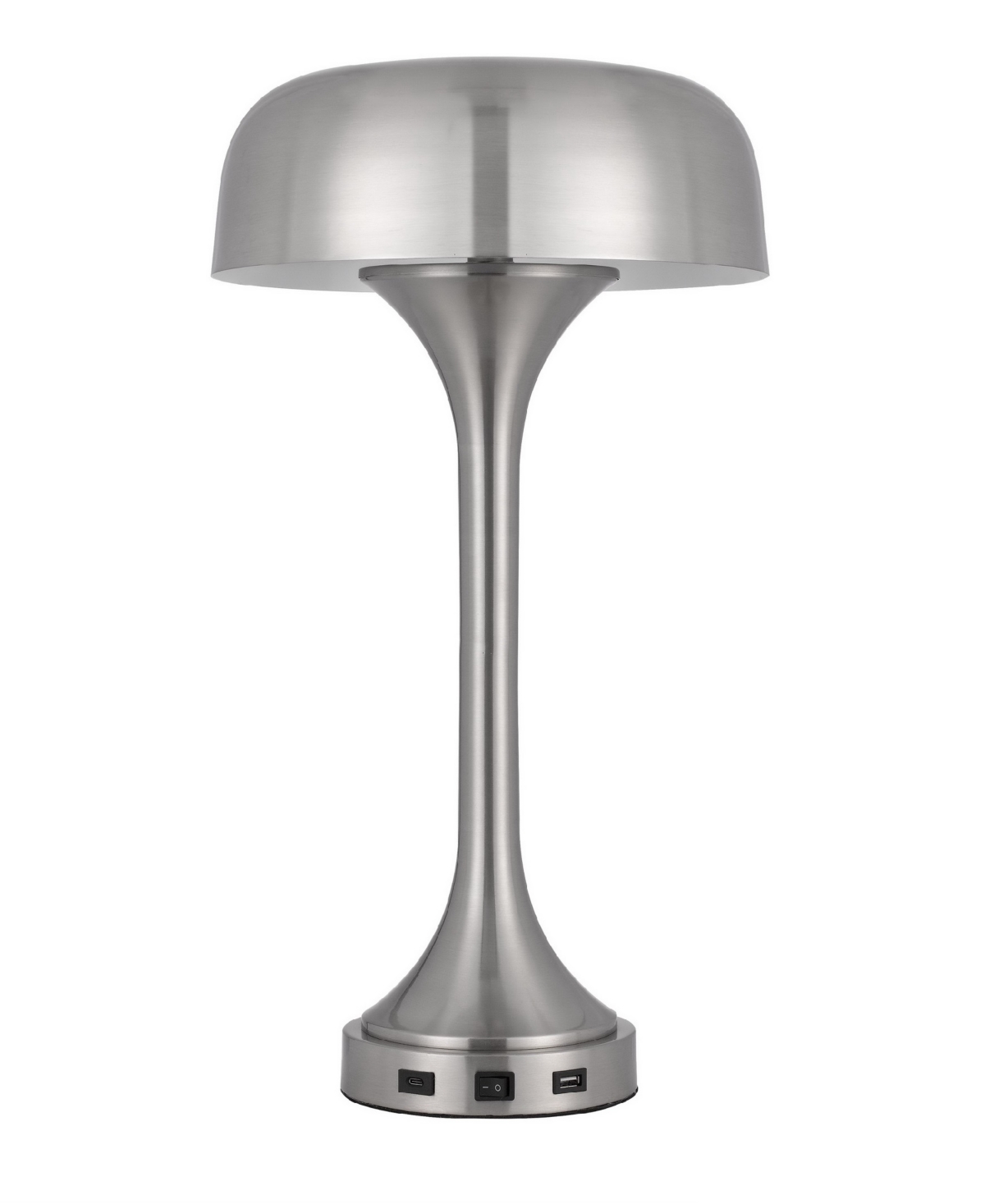 Cal Lighting 22" Height Metal Table Lamp In Brushed Steel