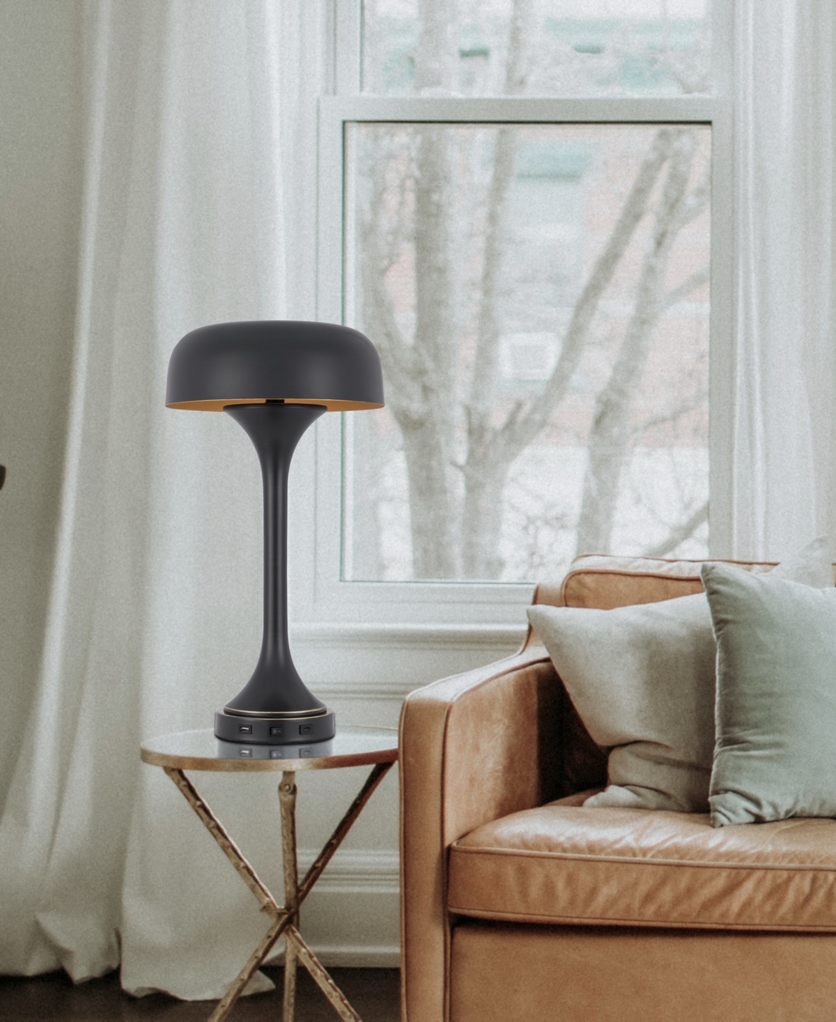 Cal Lighting 22" Height Metal Table Lamp In Dark Bronze
