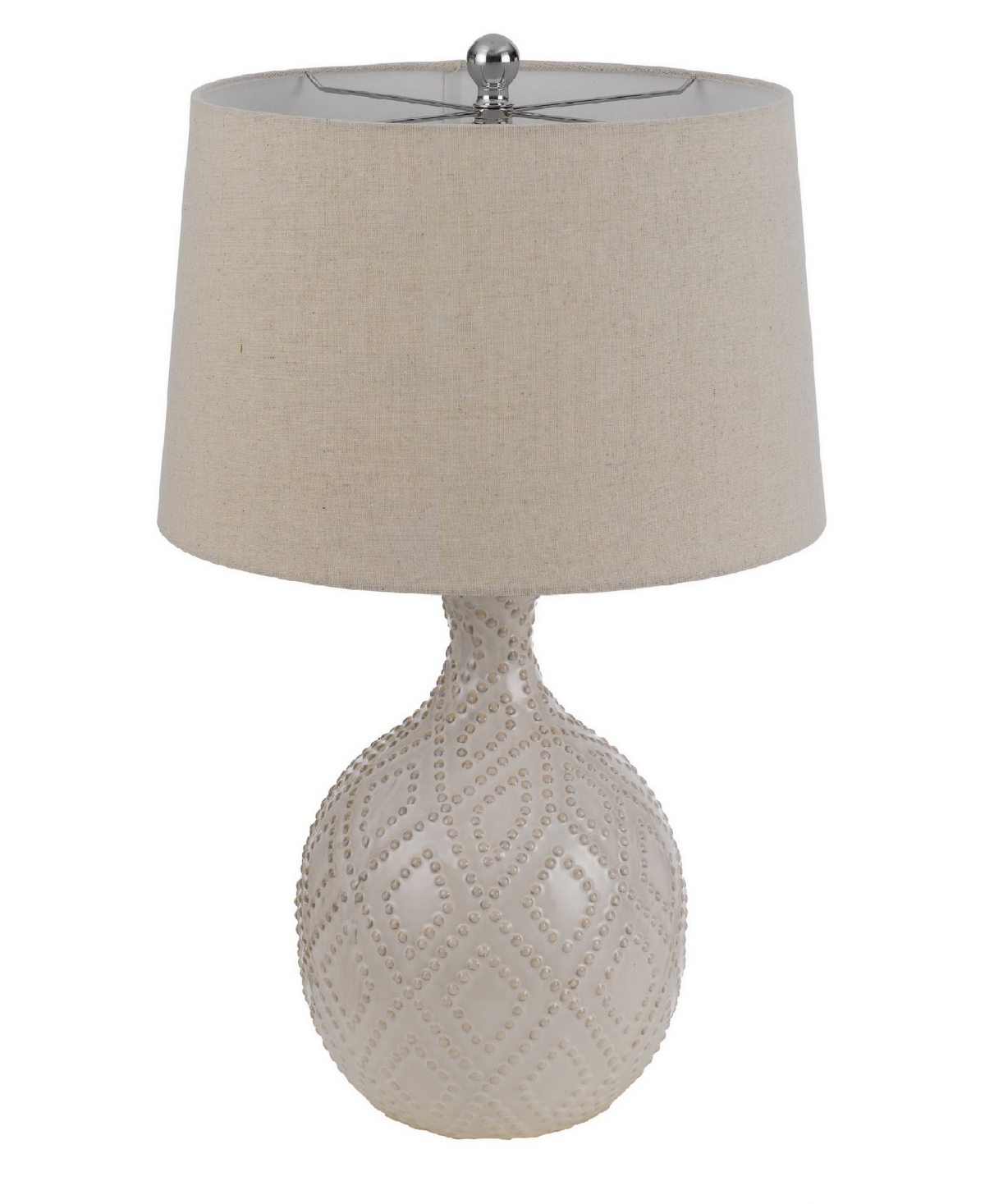 Cal Lighting 27" Height Ceramic Table Lamp Set In Ivory