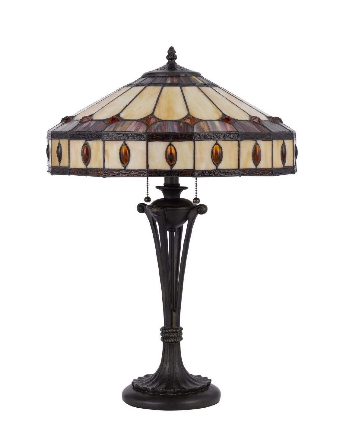 Cal Lighting 26" Height Resin Table Lamp In Black