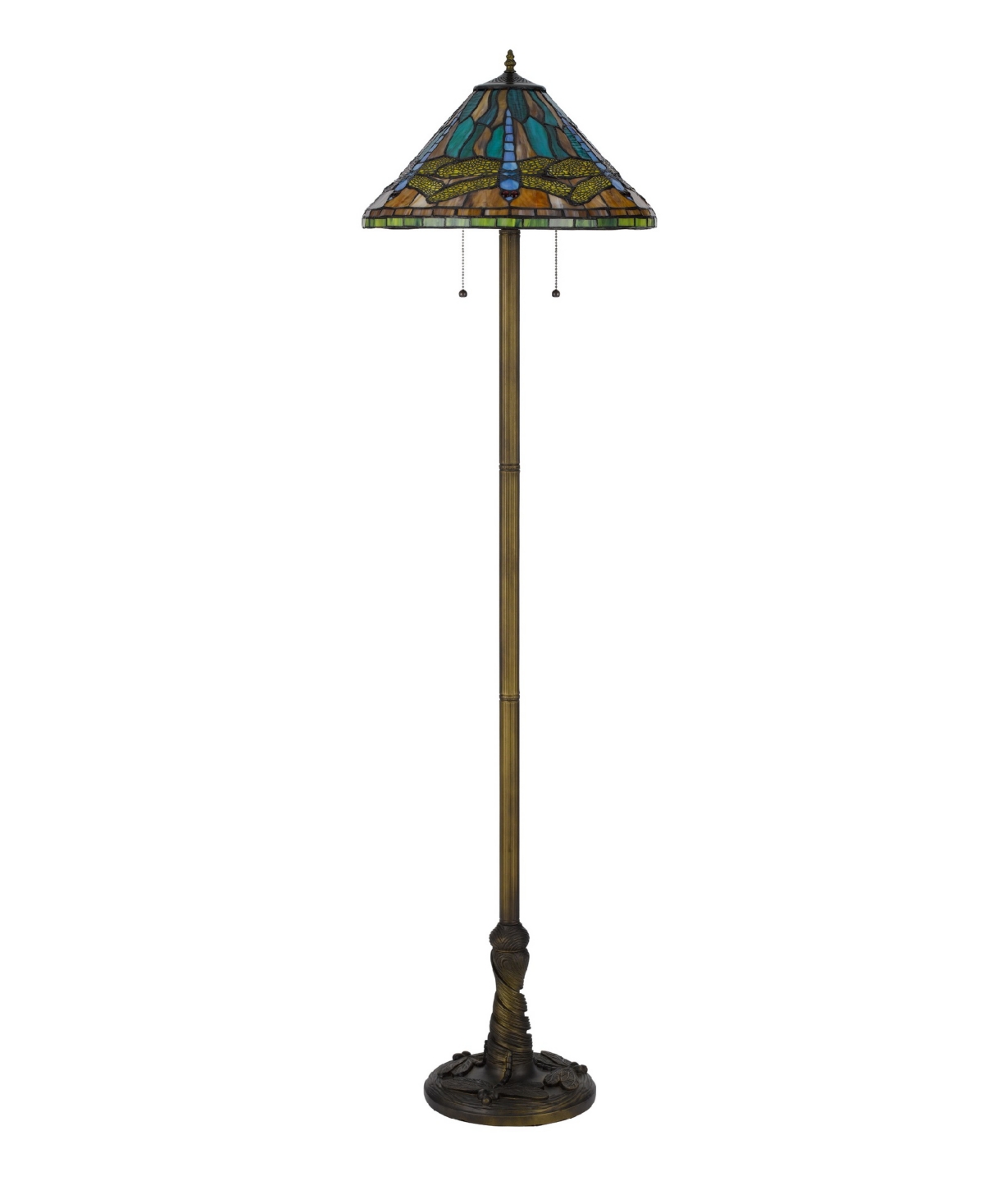 Shop Cal Lighting 62.5" Height Metal And Resin Floor Lamp In Antique Brass