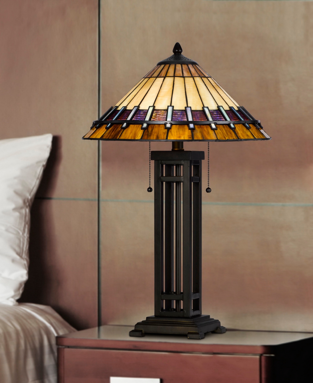 Cal Lighting 25.5" Height Metal And Resin Table Lamp In Dark Bronze