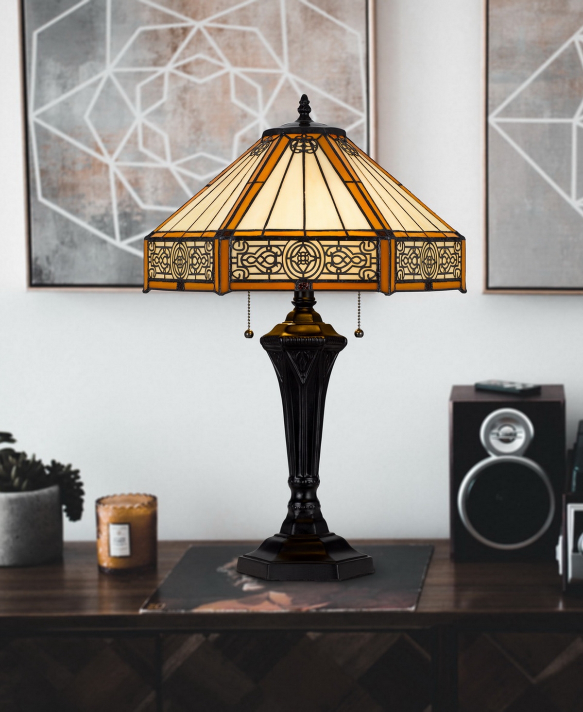 Cal Lighting 24" Height Metal And Resin Table Lamp In Dark Bronze
