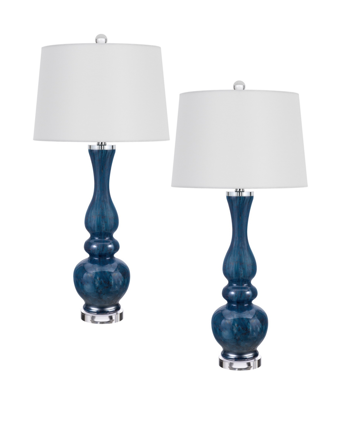 Cal Lighting Paimio 32" Height Glass Table Lamp Set In Antique Blue Luster