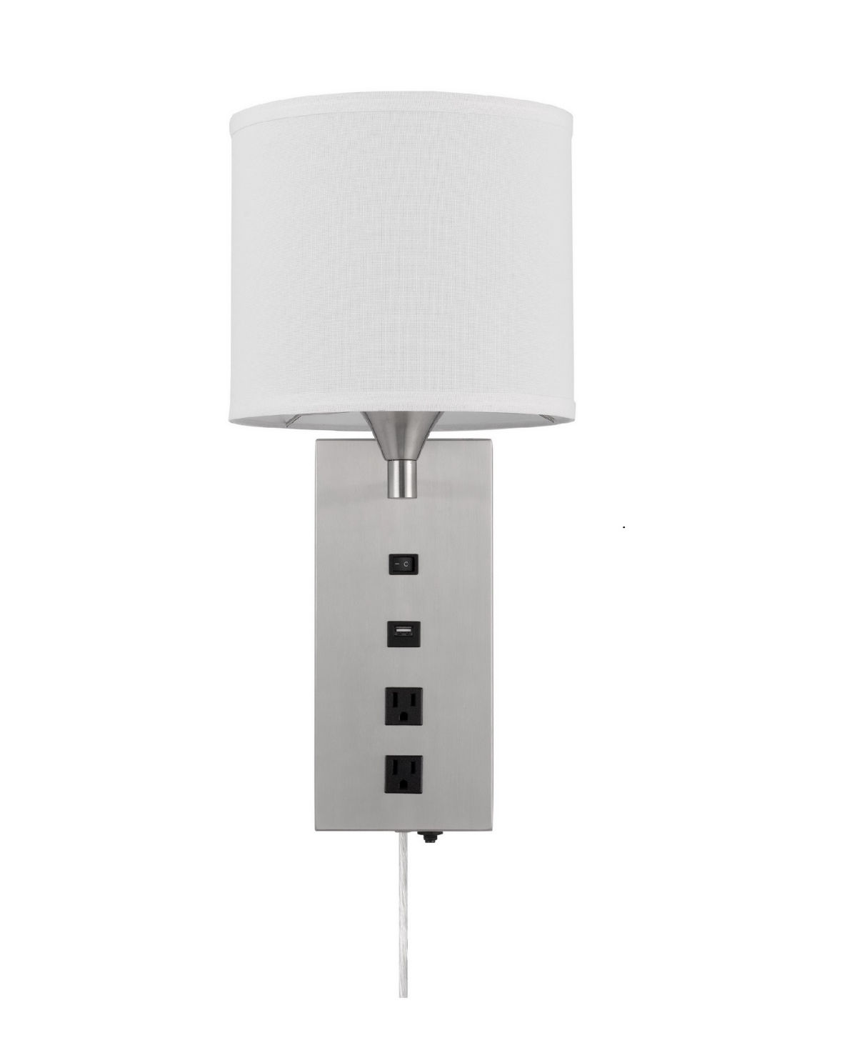 Cal Lighting 19" Height Metal Wall Lamp In Brushed Steel