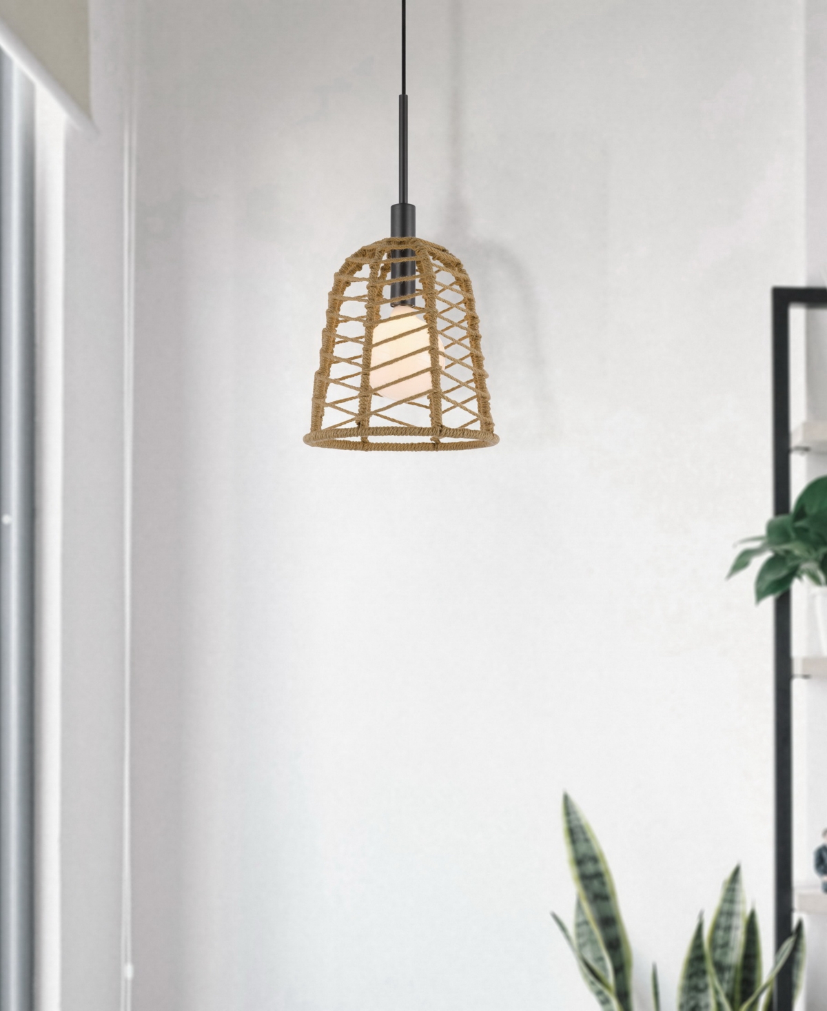 Cal Lighting Parkton 1 Light 21.25" Height Metal Pendant In Burlap,charcoal Gray