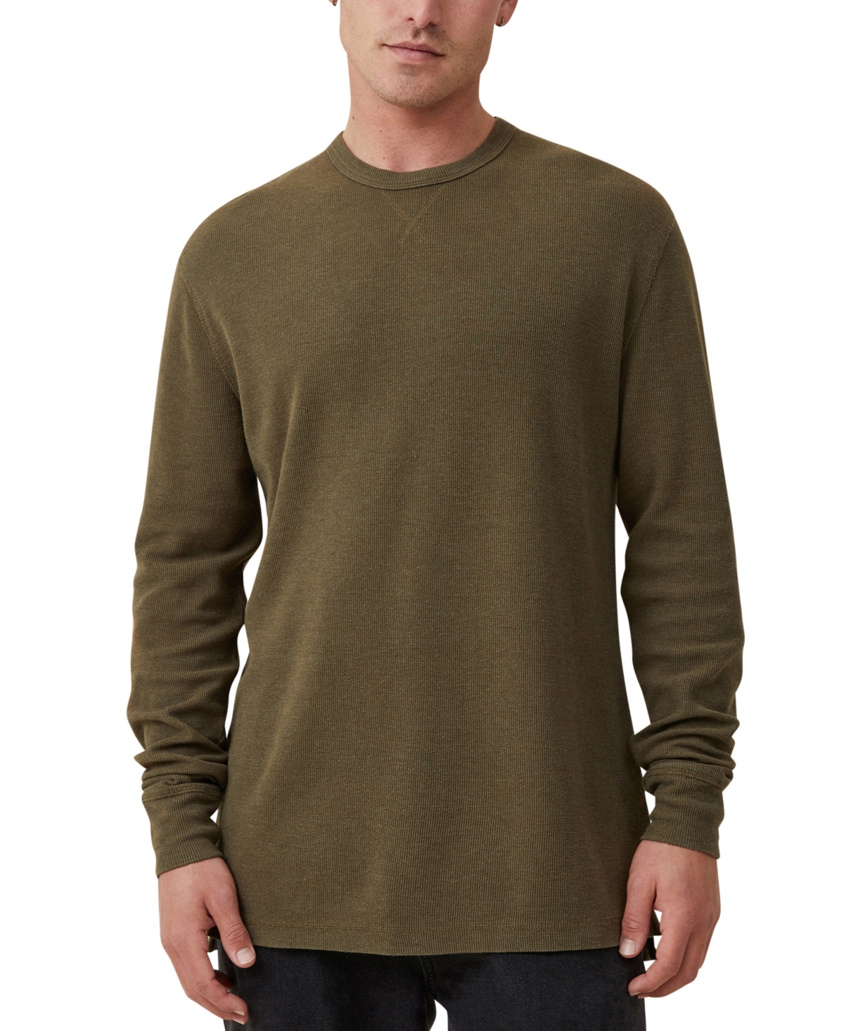 Cotton On Men's Chunky Waffle Long Sleeve T-shirt In Vintage Fatigue