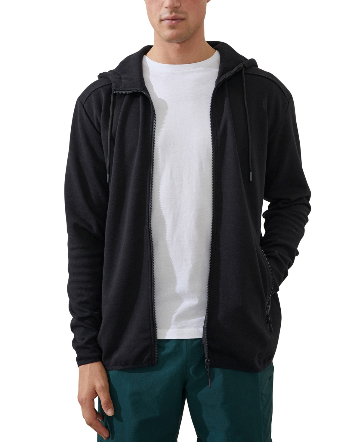 Cotton On Men's Active Zip Through Hooded Sweater In Black