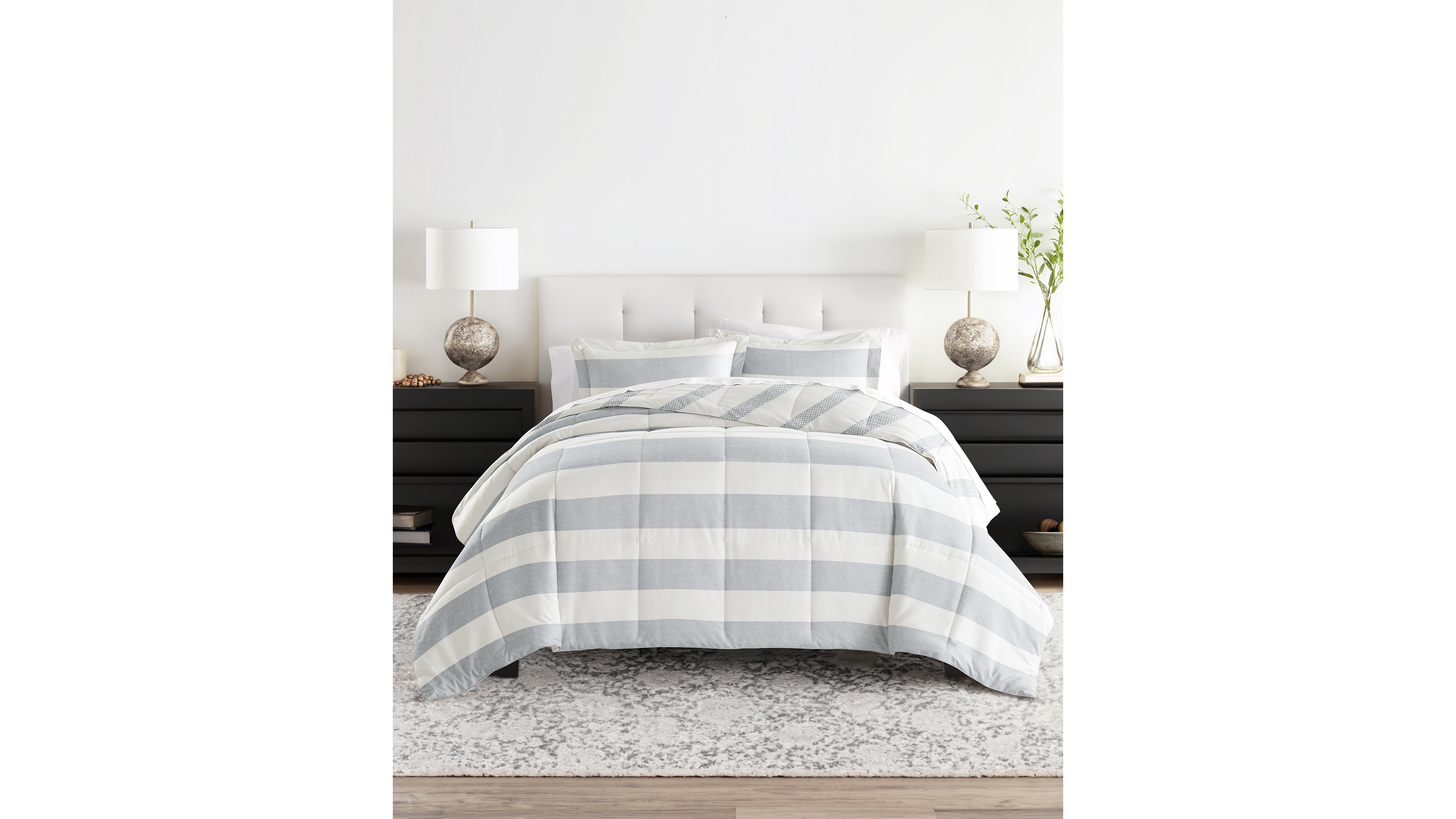 ienjoy Home Distressed Stripe Reversible 2-Pc. Comforter Set, Twin/Twin Xl