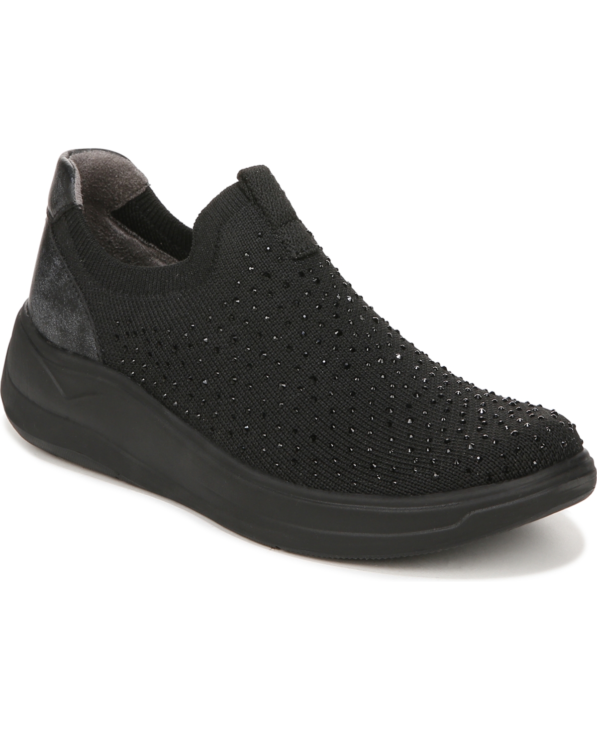 Shop Bzees Twilight Washable Slip Ons In Black Knit Fabric