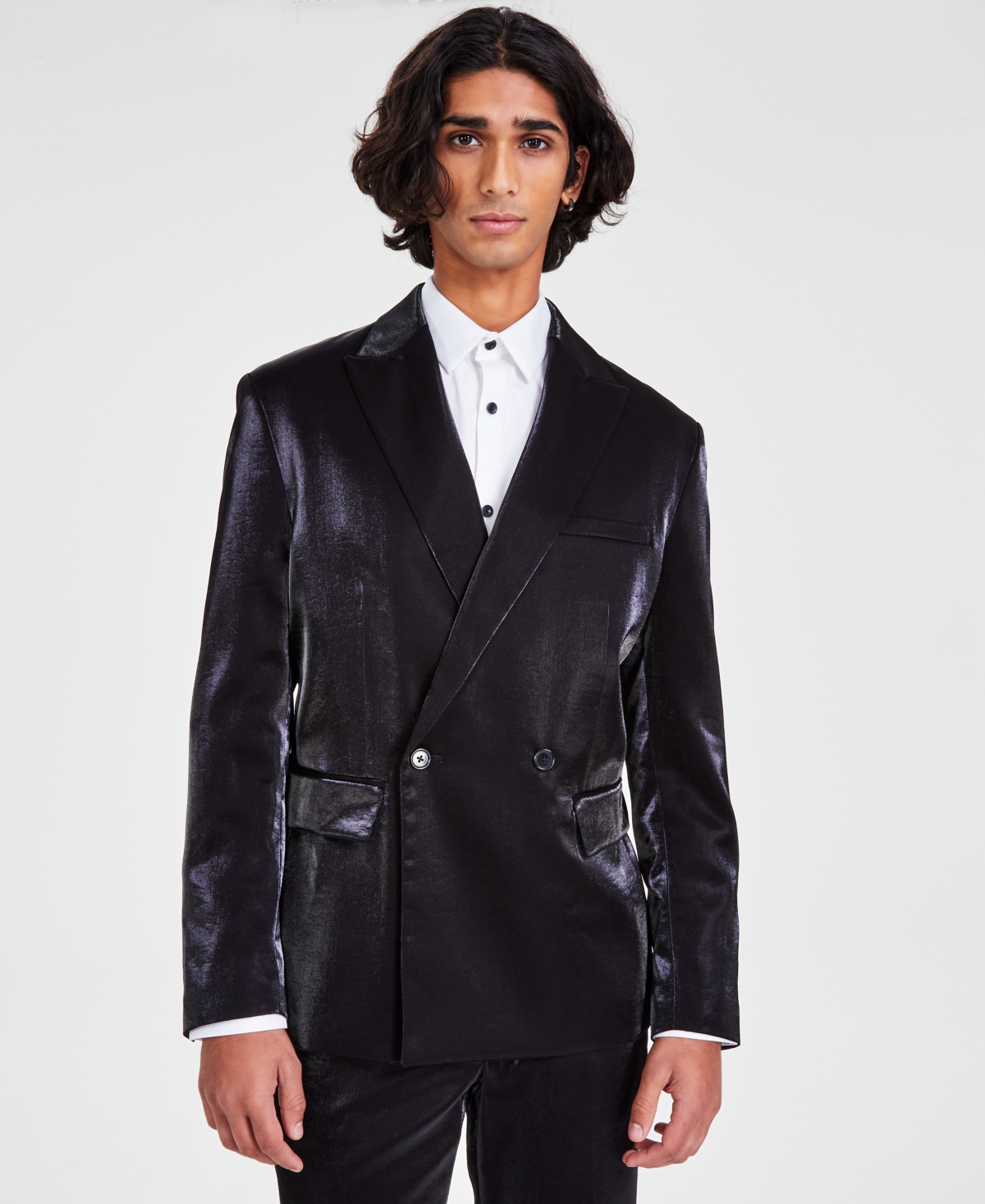 Inc International Concepts Men's Finn Slim-fit Peak-lapel Blazer, Created For Macy's In Deep Black