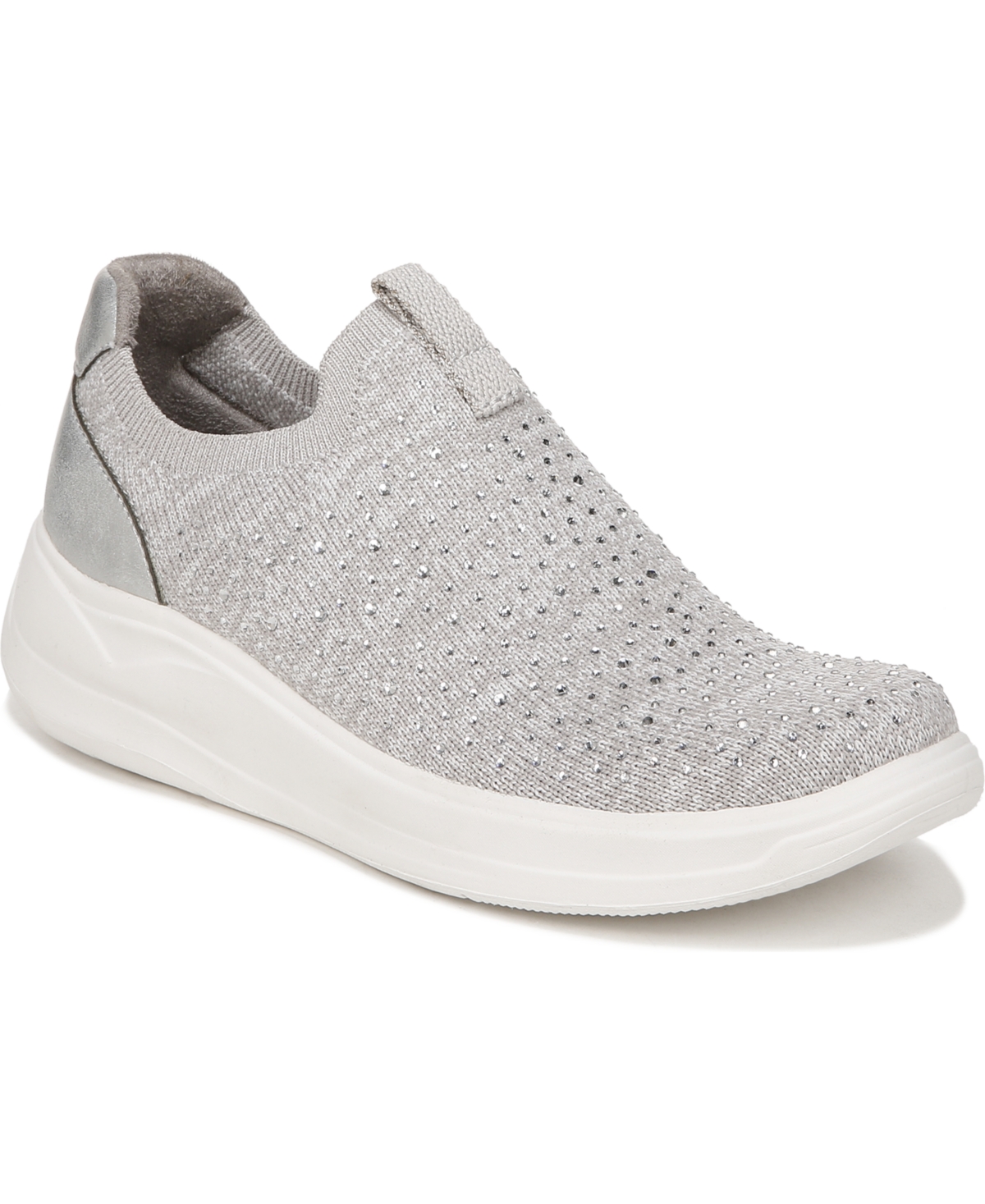 Shop Bzees Twilight Washable Slip Ons In Grey Knit Fabric