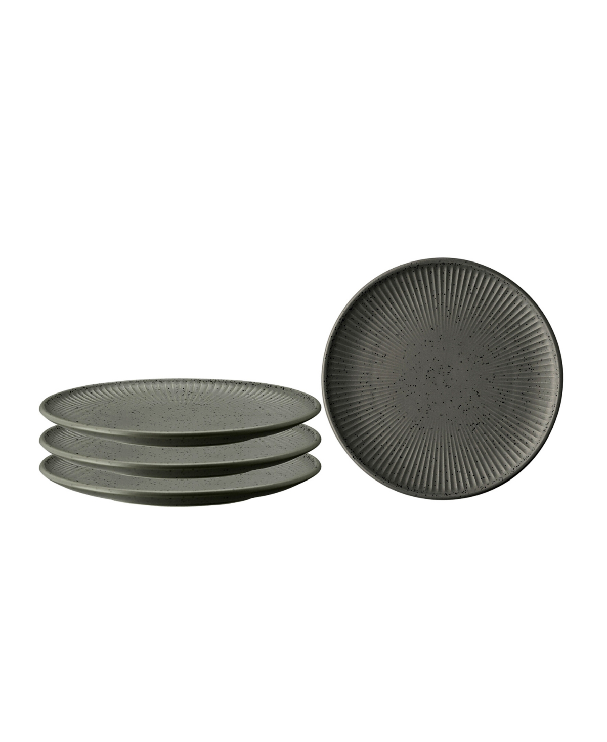 Clay Set of 4 Bread Butter Plates, Service for 4 - Gray