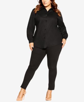 CITY CHIC Plus Size Clean Look Shirt - Macy's