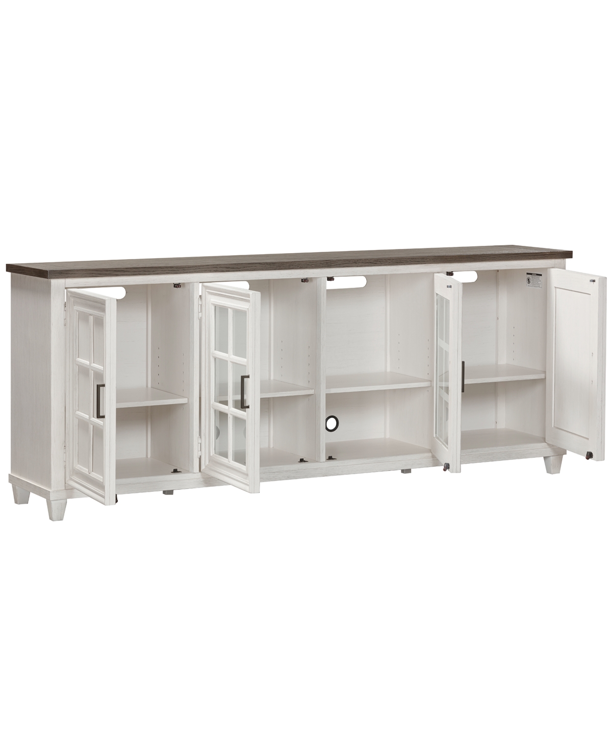 Shop Macy's 84" Dawnwood Tv Console With 4 Doors In White