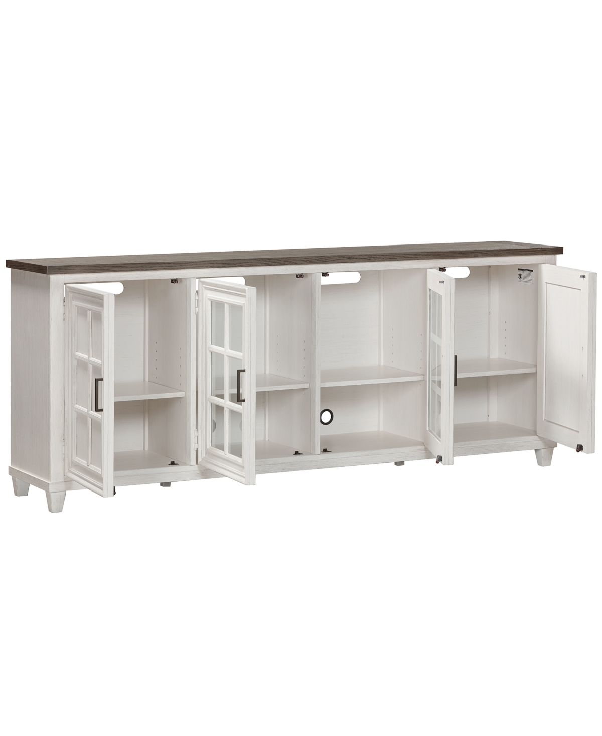 MACY'S 84" DAWNWOOD TV CONSOLE WITH 4 DOORS 