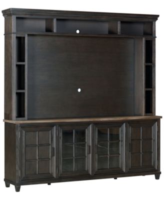 84" Dawnwood 2PC TV Console Set (84" Console with 4 Doors and Hutch)