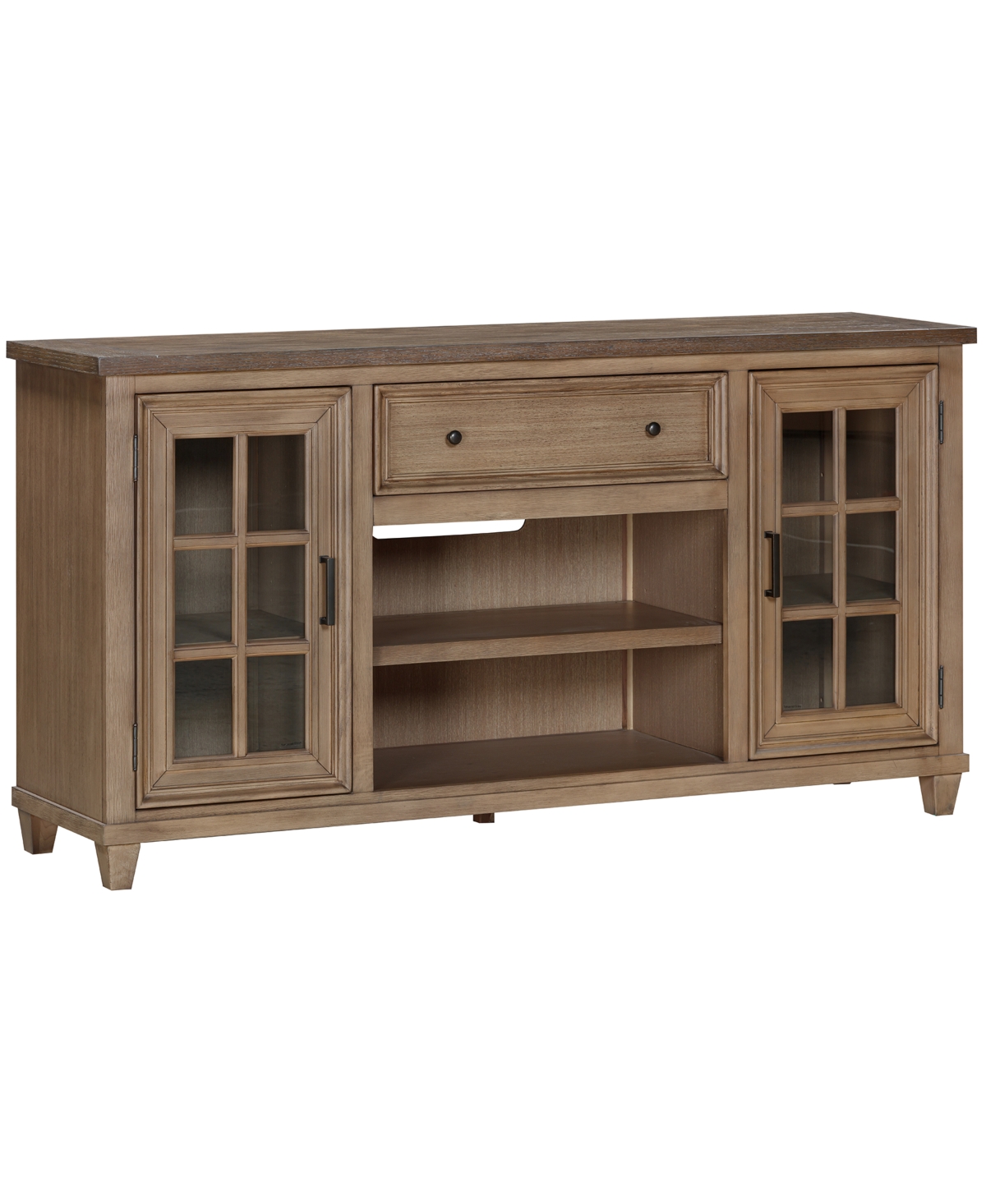 Macy's 65" Dawnwood 2pc Tv Console Set (65" Console And Fireplace) In Wheat