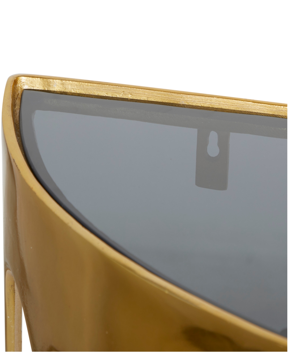 Rosemary Lane Aluminum Drip Console Table with Melting Designed Legs and Shaded Glass Top, 32