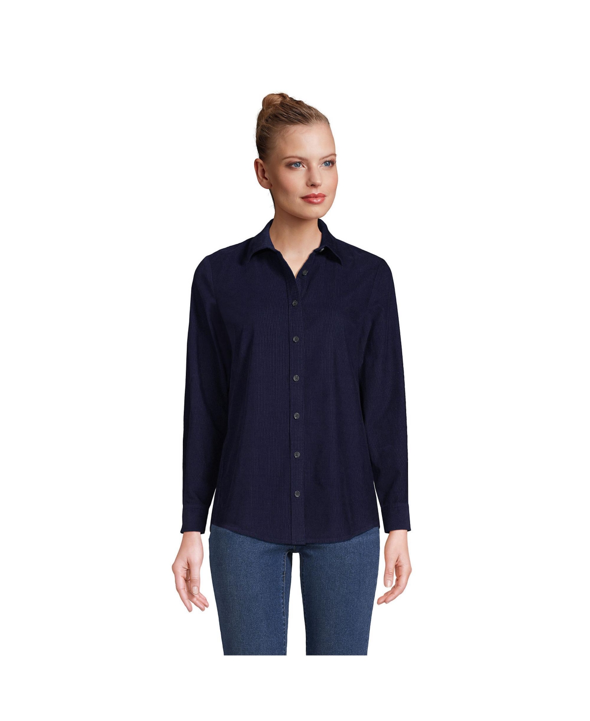 Lands' End Women's Pinwale Cord Long Sleeve Shirt