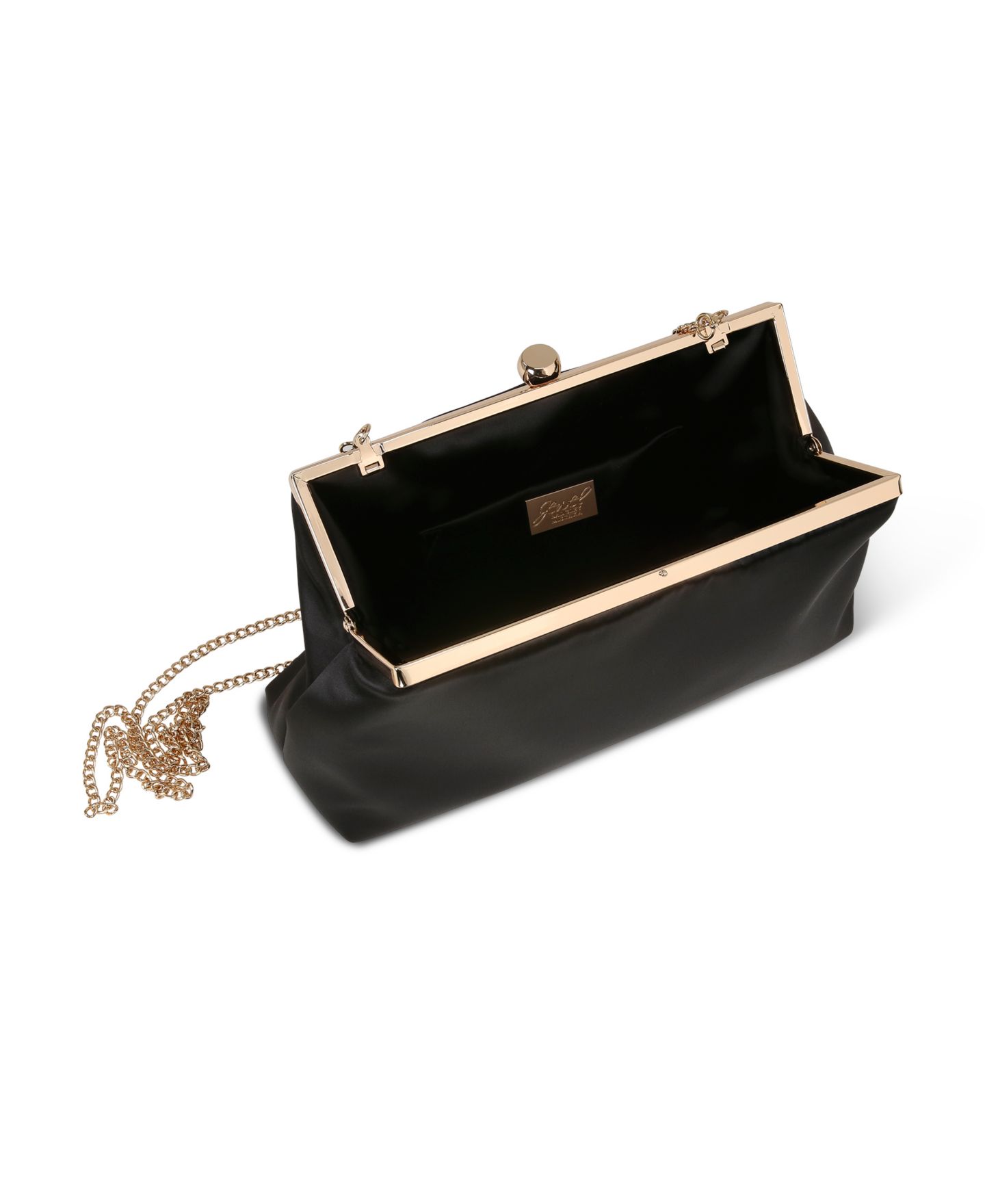 Женский клатч Jewel Badgley Mischka Camilla Satin Pouch Clutch, цвет: Чёрный — фото 2