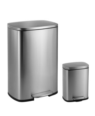 Connor Rectangular Trash Can with Soft-Close Lid and Mini Trash Can